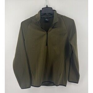 Nike Dri-Fit Men’s Olive Green 1/4 Zip Pullover Jacket Fleece Inside Size Small